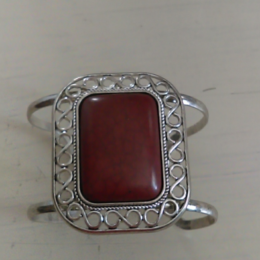 Brown stone cuff bracelet